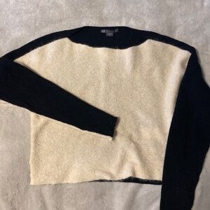 - Rare small Armani h-holiday-2014 wool crop top black & cream split top XS